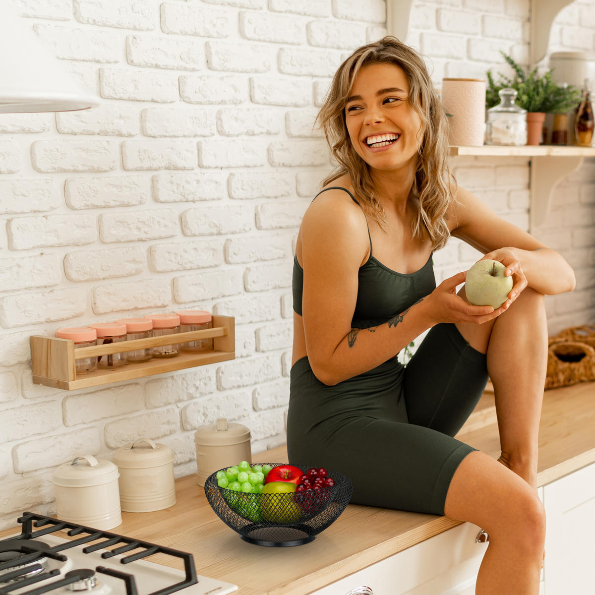 OBSTSCHALE - Schwarz, Metall (10cm) - Relaxdays