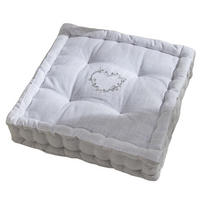 BODENKISSEN Musselin-Baumwolle Constance Grau 40/40/10 cm - Grau, Naturmaterialien (40/40/10cm) - Today