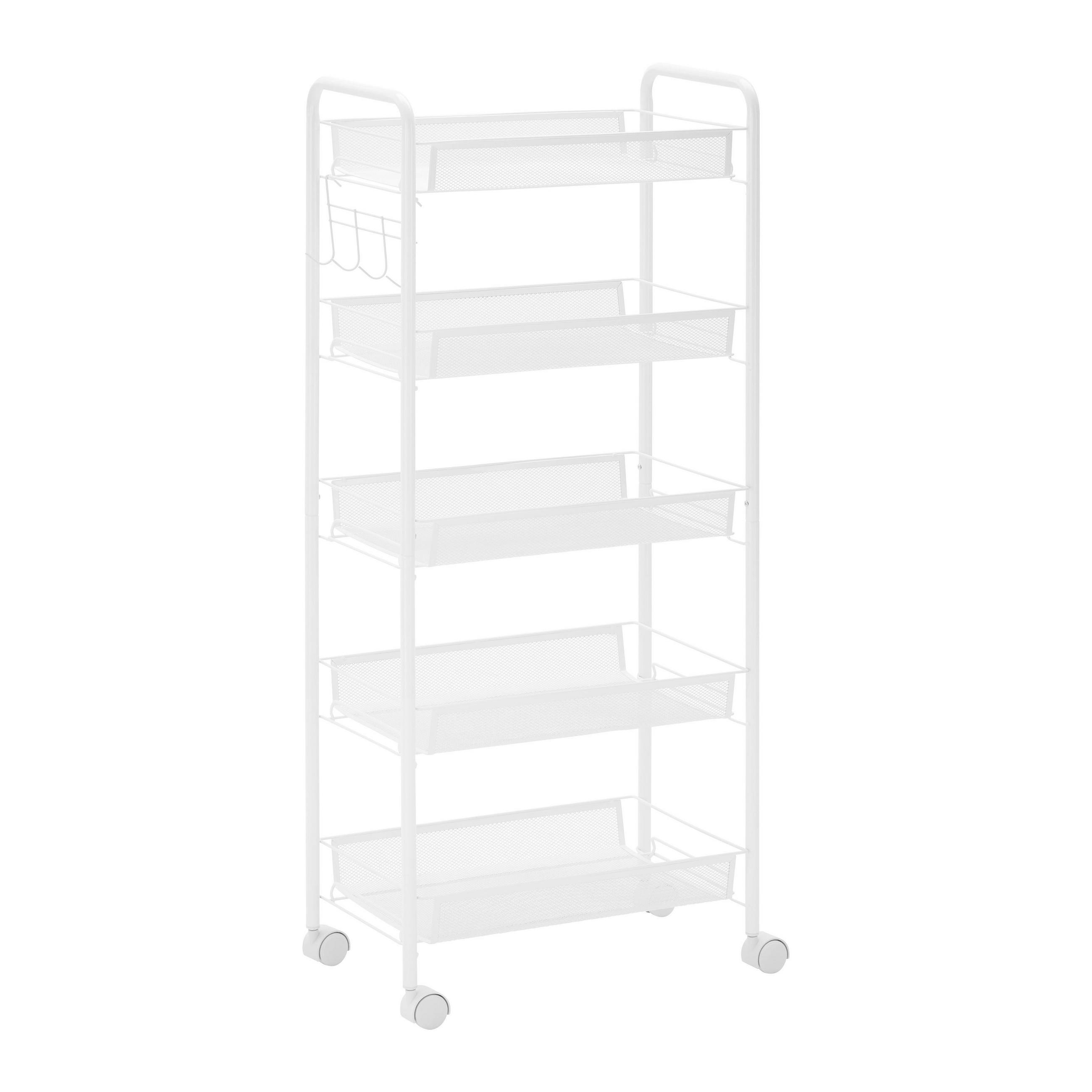 Bessagi Home Rollwagen Weiß 45x105x26 cm
