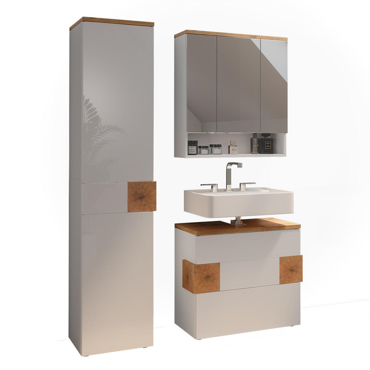 KOUPELNOVÝ NÁBYTEK Eden Bílá - bílá/dub artisan, kompozitní dřevo (70/64.5/37cm) - Vicco