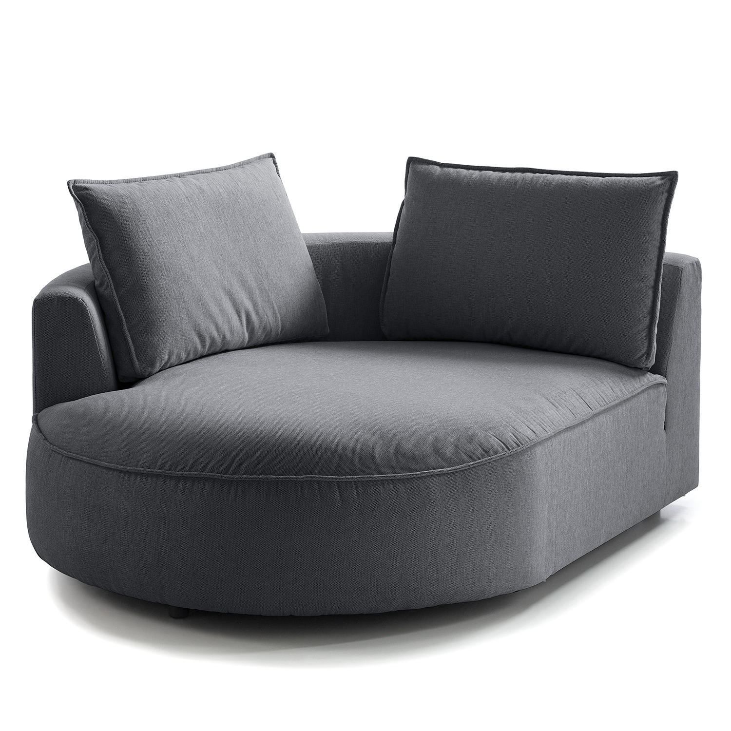 OTTOMANE - modular - Schwarz/Grau, Kunststoff/Textil (126/82/154cm) - home24