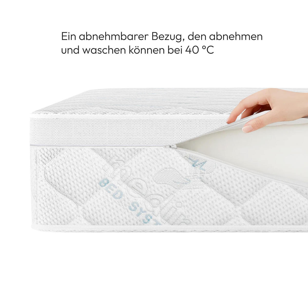 WENDEMATRATZE Mediro Vita 27 cm,7-Zone, mit hochflexiblem Profilschaumstoff, H3, 90x200 - Weiß, Textil (90/200cm) - Beautysofa