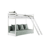 ETAGENBETT SIDNEY 90x200 in Weiß / Salbei - Salbeigrün/Weiß, Holz/Holzwerkstoff (90/200cm) - Deine Möbel 24