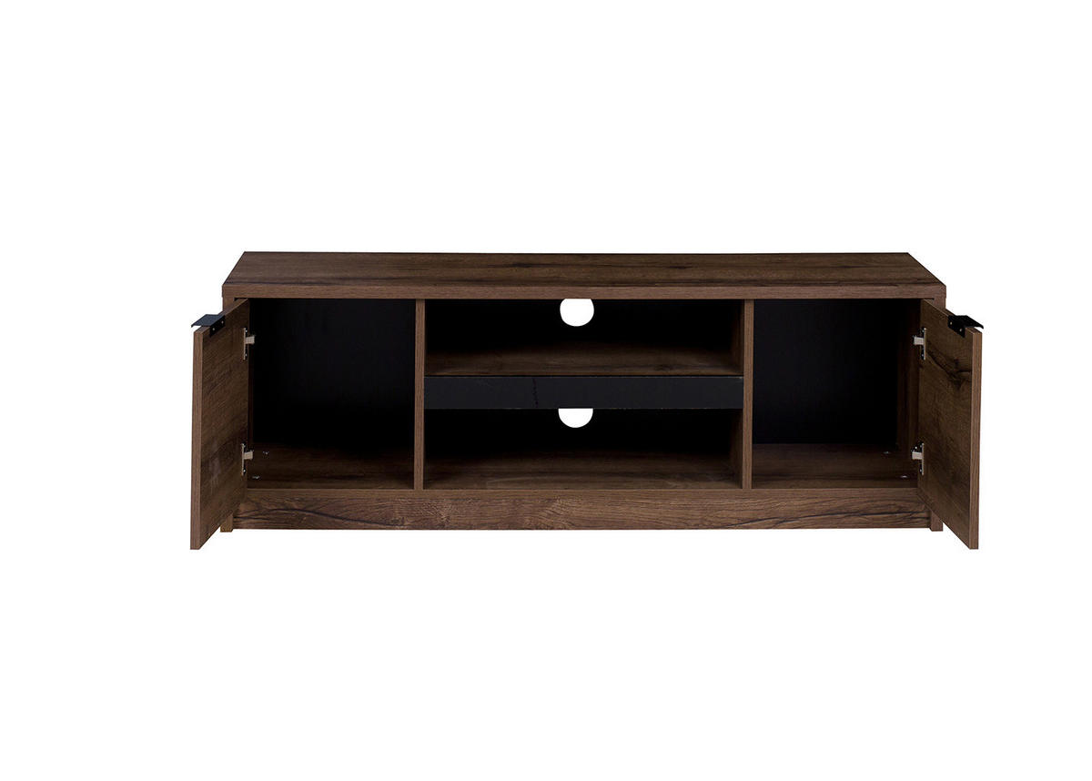 TV-LOWBOARD Martin 135 cm mit Türen - Schwarz Hochglanz/Schwarz, Holzwerkstoff/Metall (135/46/40cm) - Ravio