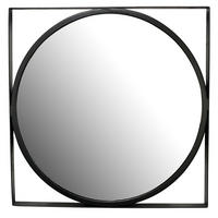 WANDSPIEGEL Rund Metall Schwarz 54x54 cm Quadratischer Rahmen - Schwarz, Glas (54/54/3cm) - KADIMA DESIGN