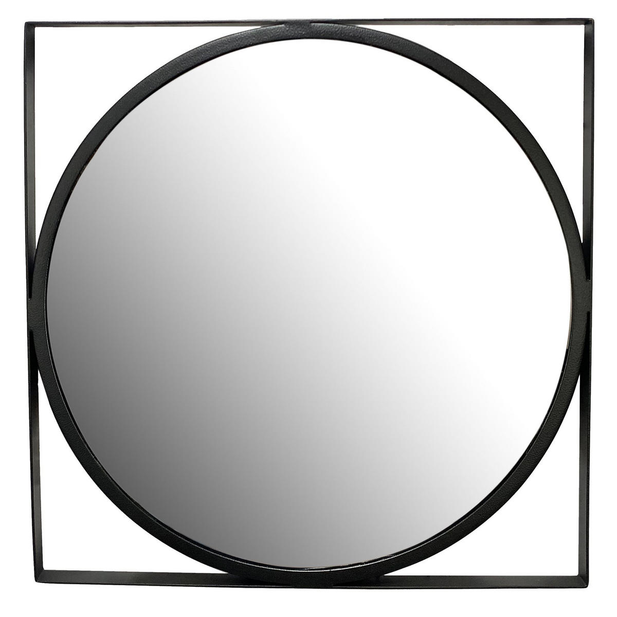 WANDSPIEGEL Rund Metall Schwarz 54x54 cm Quadratischer Rahmen - Schwarz, Glas (54/54/3cm) - KADIMA DESIGN