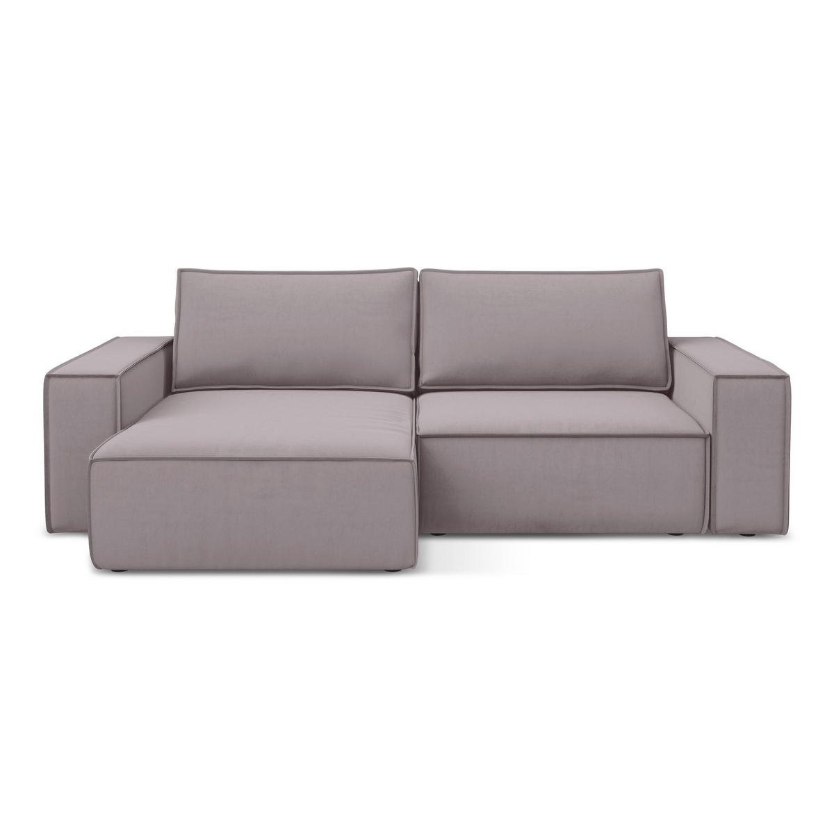 ECKSOFA mit Schlaffunktion Samt Stoff Violett - Lila/Flieder, Kunststoff/Textil (148/257cm) - LaMiaSofa
