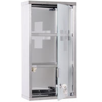 MEDIZINSCHRANK mit 2 Einlegeböden 25/12/48 cm Edelstahl - Grau, Metall (25/48/12cm)