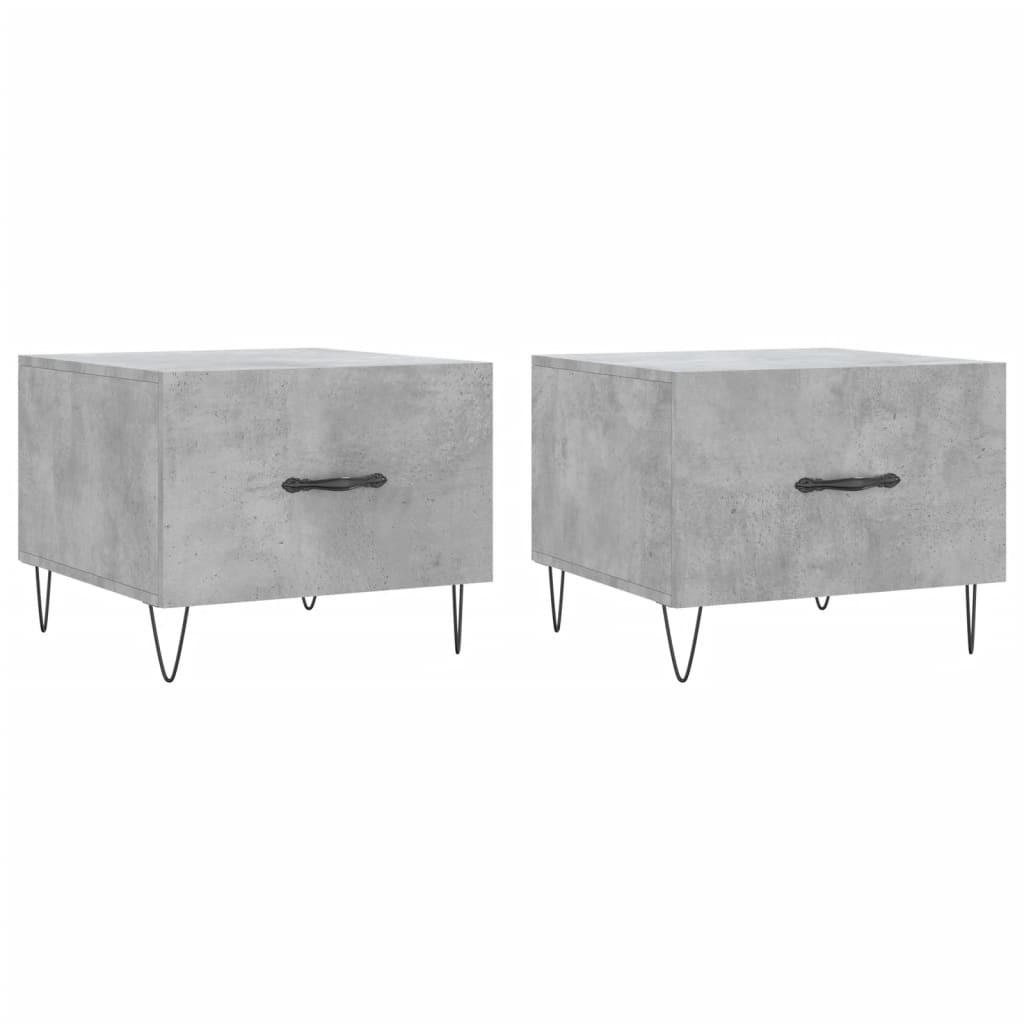 COUCHTISCHE 2 Stk. Betongrau 50x50x40 cm Holzwerkstoff - Grau, Holzwerkstoff (50/50/40cm) - furnicato
