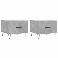 COUCHTISCHE 2 Stk. Betongrau 50x50x40 cm Holzwerkstoff - Grau, Holzwerkstoff (50/50/40cm) - furnicato