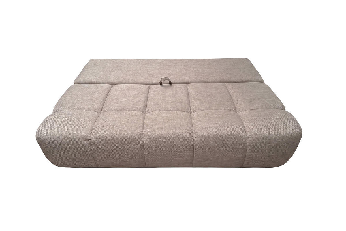 POHOVKA S funkcí spaní A úložným prostorem, strukturovaná látka Verita, Teplá béžová, COCO - béžová, dřevo (205/97/105cm) - Kaiser Möbel