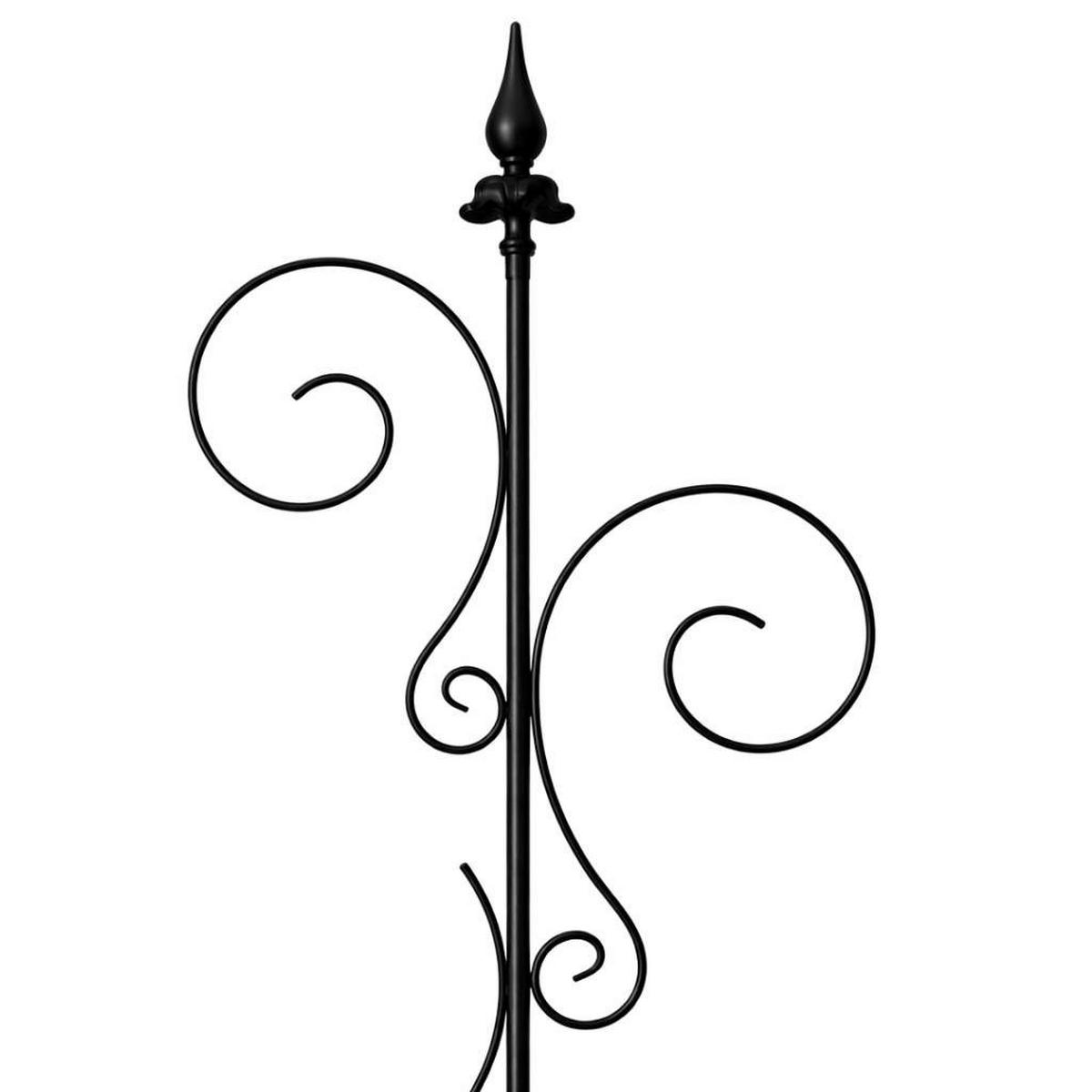 RANKHILFE mit 2 Halter Rankgitter aus Metall H-145cm B-30cm Kletterhilfe 2 Haken - Schwarz, Metall (30/145/2cm) - DanDiBo