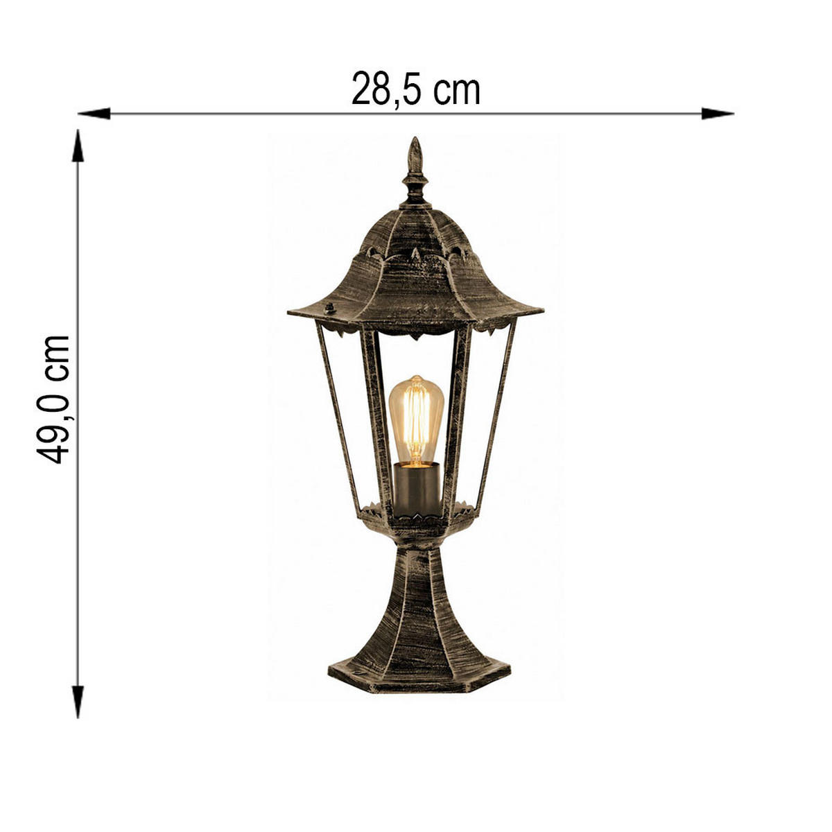 WEGELEUCHTE NORDERNEY Bronze Aluminiumdruckguss - Bronzefarben, Glas (23.5/23.5/49cm)