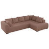 ECKSOFA ORTA Rosa Boucle - Rechts - Schwarz/Rosa, Textil (200/325cm) - MKS