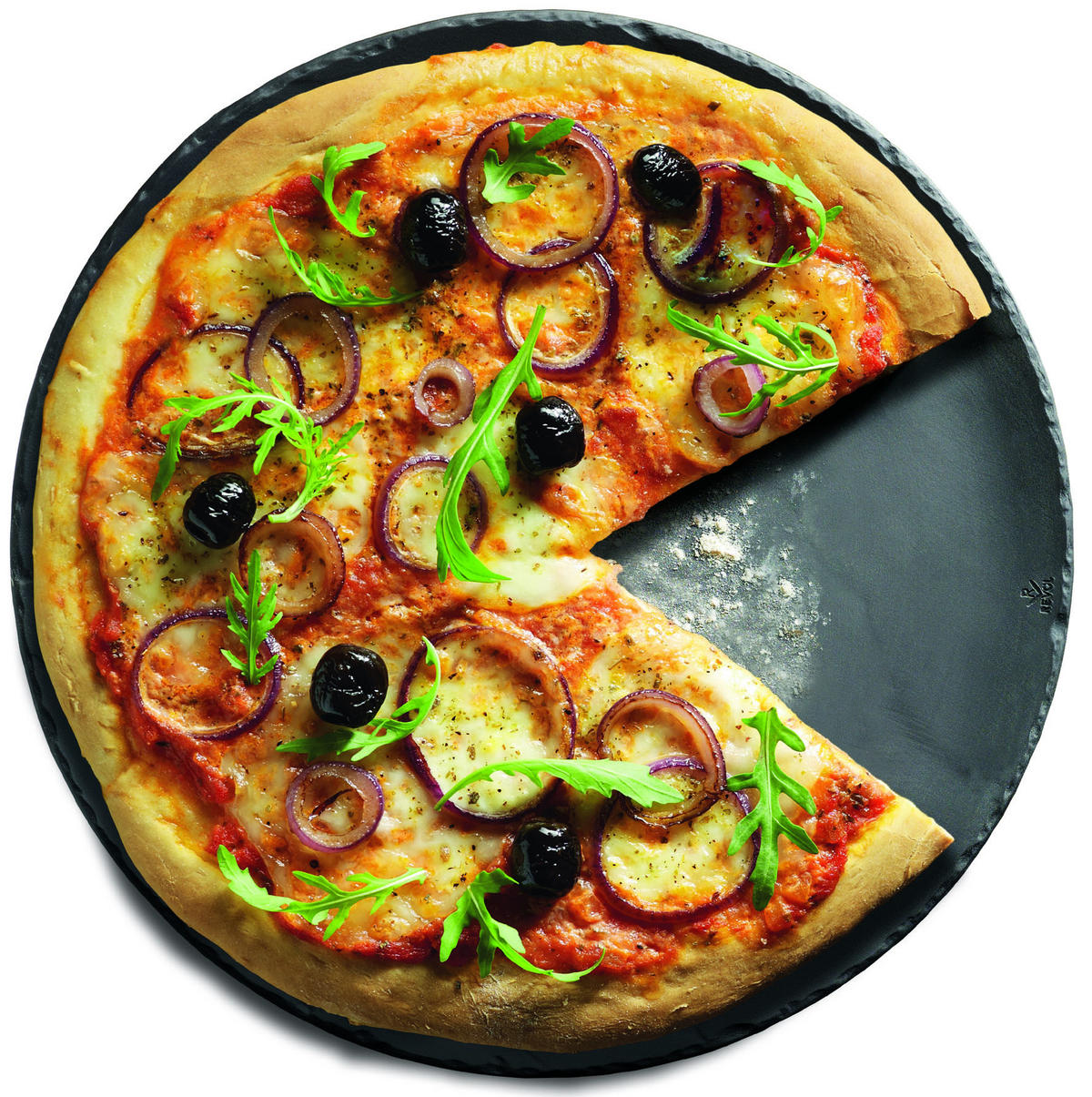 STEAKTELLER RUND 32 cm Matt schiefer style - Schieferfarben, Keramik (32cm) - Revol Porcelaine France