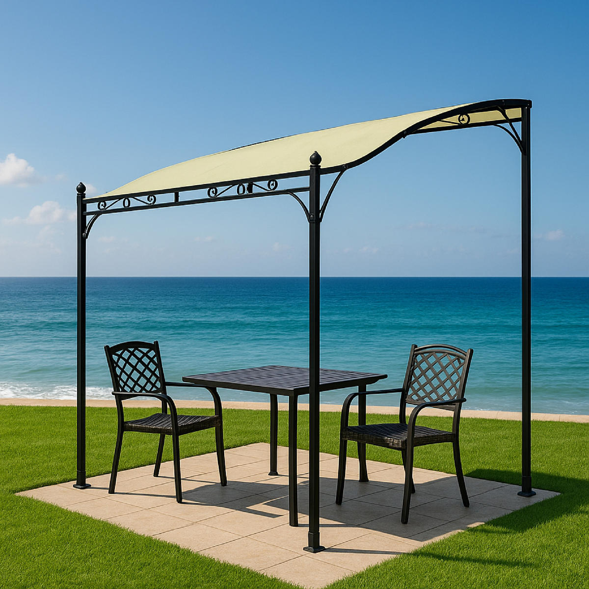 ERSATZDACH Mandala - Pavillondach 3x3 Meter in écru, wasserdicht PVC-beschichtet. BxTxH: 300x300cm - Naturfarben, Kunststoff (300/0.3/300cm) - TPFGarden