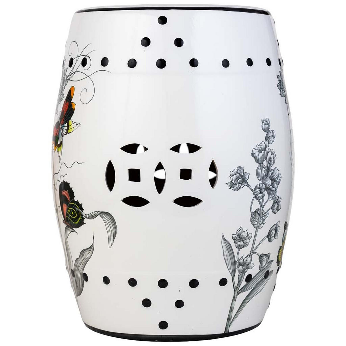 HOCKER, weiß, 33x45cm - Grau, Keramik (33/44.5/33cm) - Wanderlust