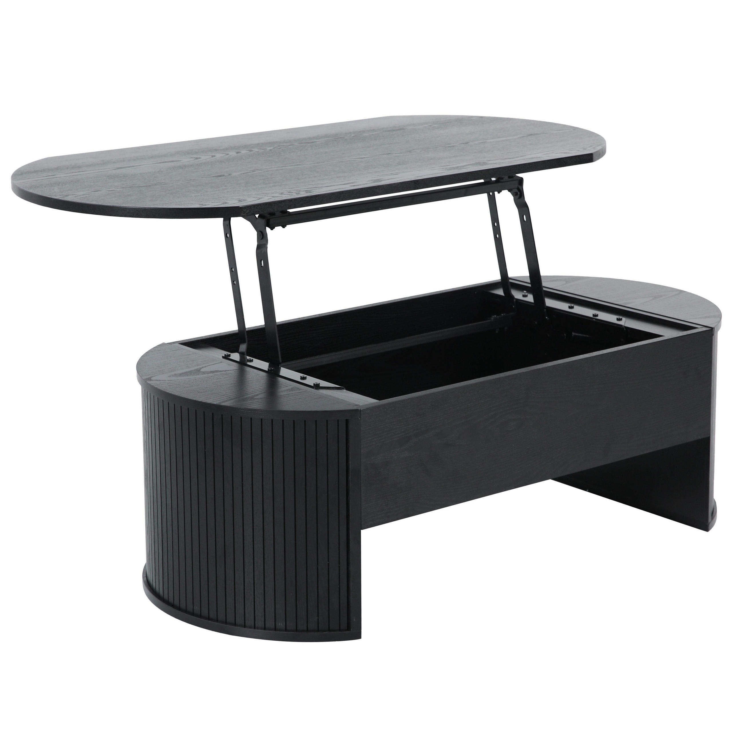 COUCHTISCH, schwarzes Holzeffekt - Schwarz, Holzwerkstoff (60/120/41cm) - Oviala