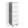 BADSCHRANK Ilias Beton 30 x 95 cm - Schieferfarben/Weiß, Holzwerkstoff (30/95/30cm) - Vicco