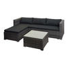 POLY-RATTAN GARNITUR Grau, Grau - Grau, Kunststoff - MCW