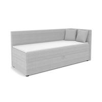 BOXBETT ROBERTO 100/200 in Cord Hellgrau H3 rechts - Hellgrau, Holz/Holzwerkstoff (100/200cm) - Deine Möbel 24