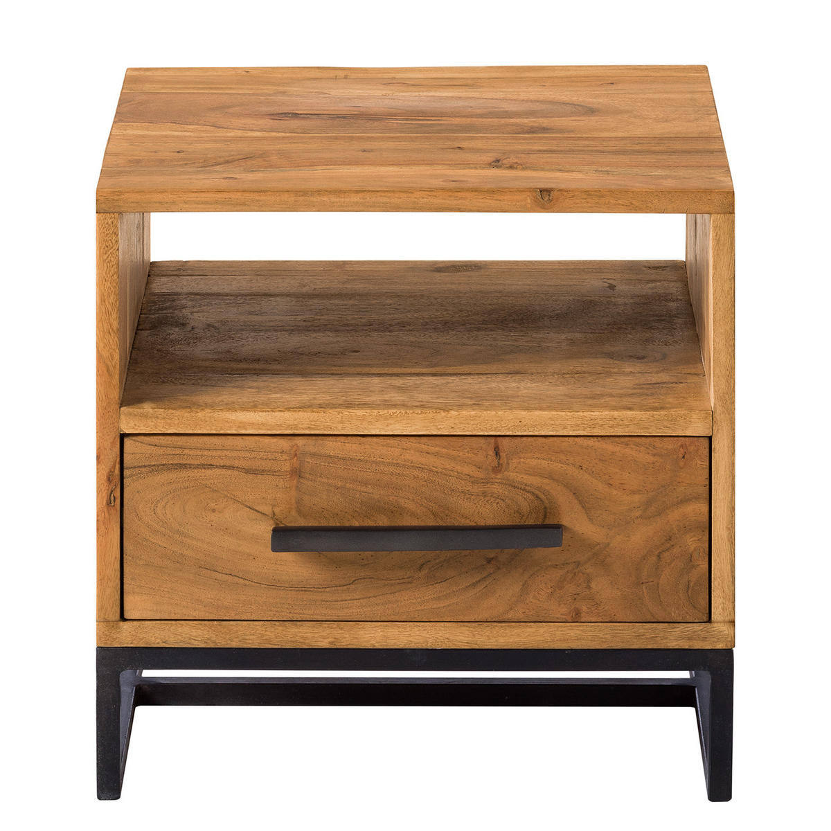 NACHTTISCH - Akazie massiv - Akaziefarben, Holz (40/40/35cm) - home24