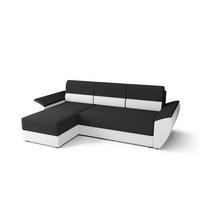 ECKSOFA L REBI L2 Rainbow 27/31 Links mit Schlaffunktion, Grau/Weiß, L-Form - Weiß/Grau, Textil (251/140cm)