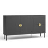 SIDEBOARD Brunelli 2T 2S Dunkelgrau 160/87,6/40 cm – mit geräumigen Schubladen - Dunkelgrau/Schwarz, Holzwerkstoff/Metall (160/87.6/40cm) - AX Living