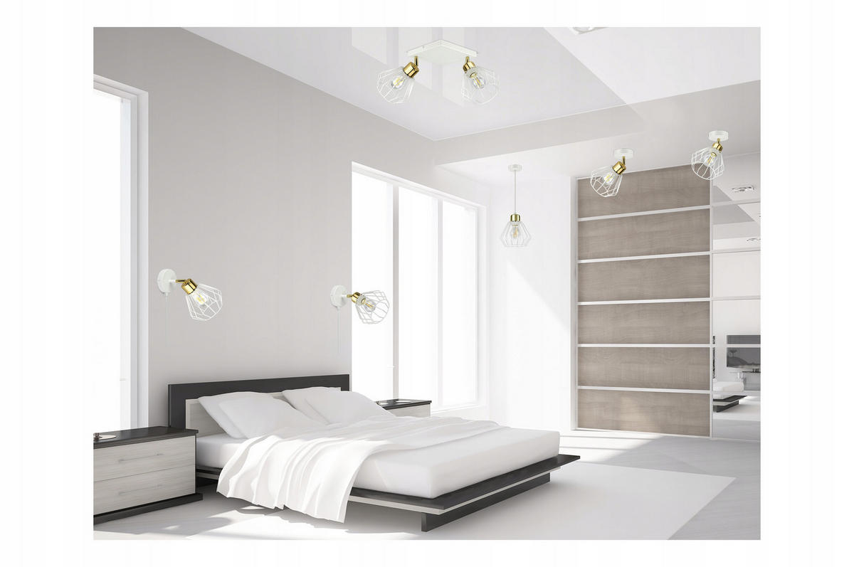 WANDLEUCHTE LOFT - Goldfarben/Weiß, Metall (20/24/18cm) - kiki design