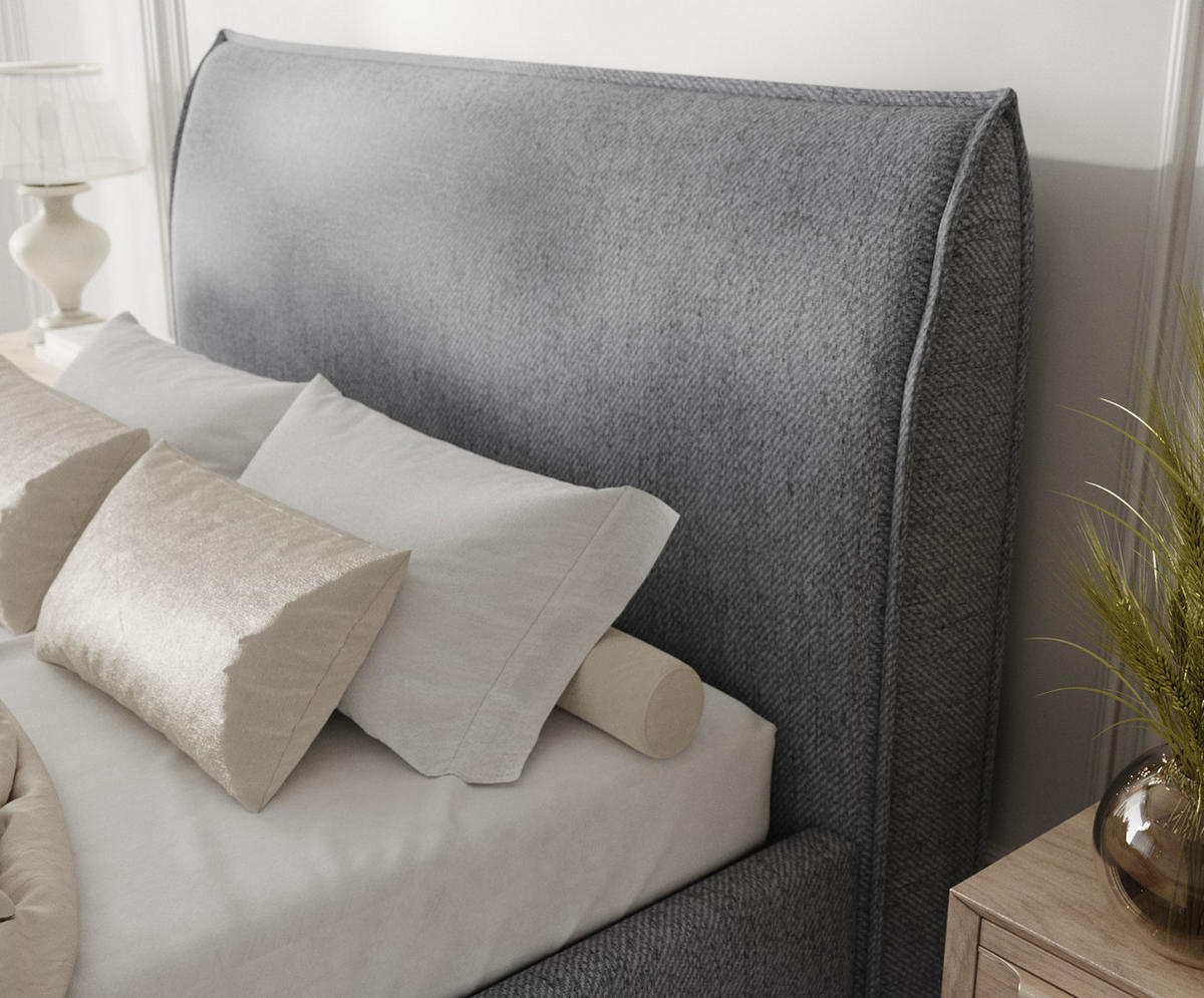 POLSTERBETT Mira 140/200 cm Grau im Neve Stoff - Naturfarben/Grau, Holz/Holzwerkstoff (140/200cm) - AltaBeds