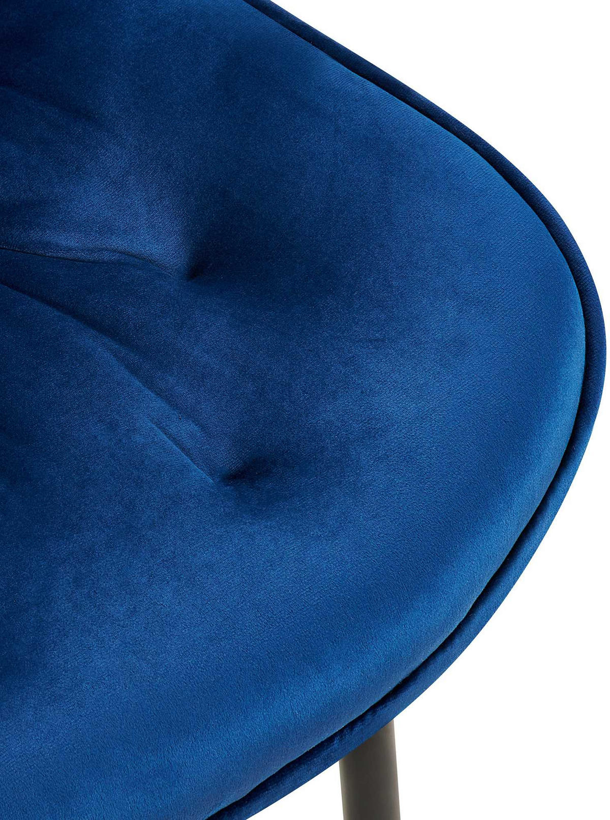 STUHL Samt blau - Blau/Schwarz, Textil/Metall (52/84/59cm) - CLP