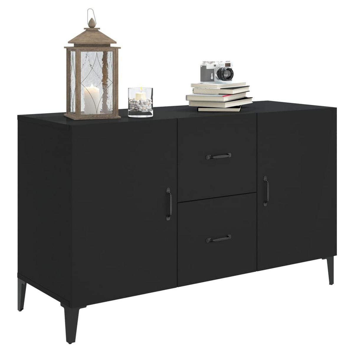 SIDEBOARD Schwarz 100x36x60 cm Holzwerkstoff - Schwarz, Holzwerkstoff (100/60/36cm) - furnicato