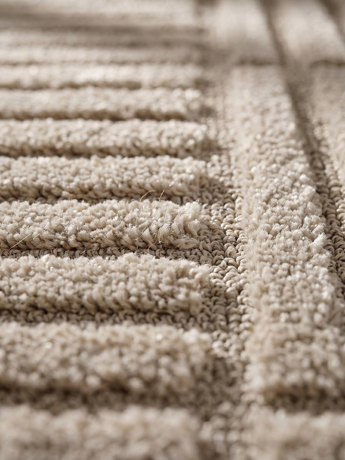 TEPPICH Hochflor RIGI in Beige, mit Cord-Streifen-Patchwork, Ø 160 cm - Beige, Textil (160/160cm) - KADIMA DESIGN