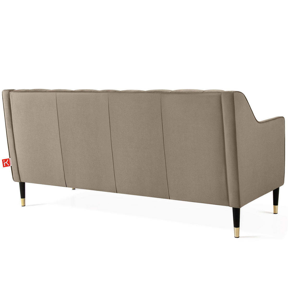 2-SITZER-SOFA NOMUS gesteppt, Beige - Wengefarben/Beige, Holzwerkstoff (170/78/80cm) - KONSIMO®