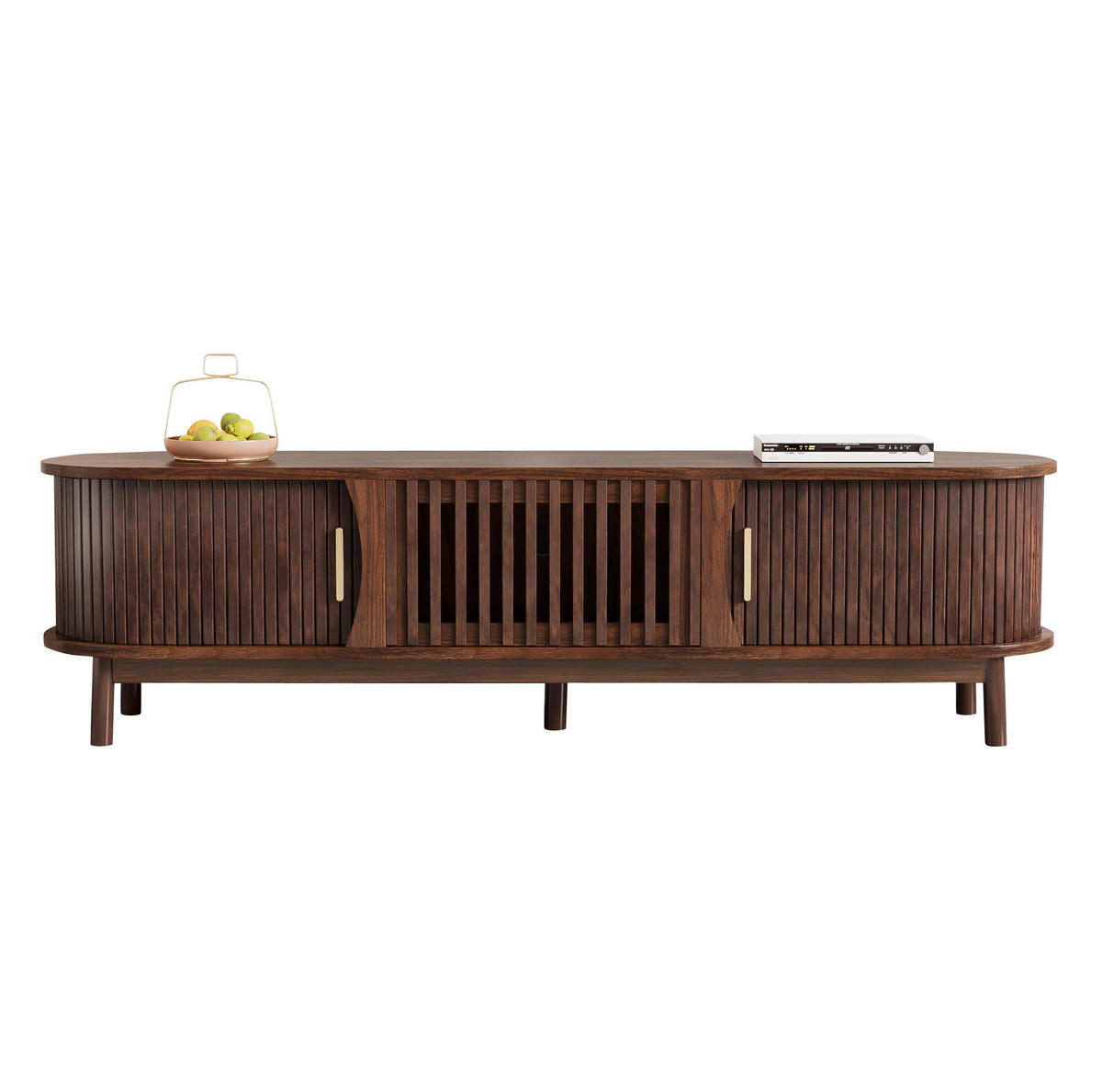 TV-ELEMENT mit Schiebetür und Klapptür 165 x 39,5 x 46 cm MDF Braun - Braun, Holzwerkstoff (39.5/46/165cm) - Beauniv