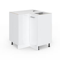 KUTNI DONJI ORMAR R-Line Sjajna Bijela 75.6 cm s vratima, bez radne ploče - bijela visoki sjaj, drvni materijal (75.6/81.6/46cm) - Vicco