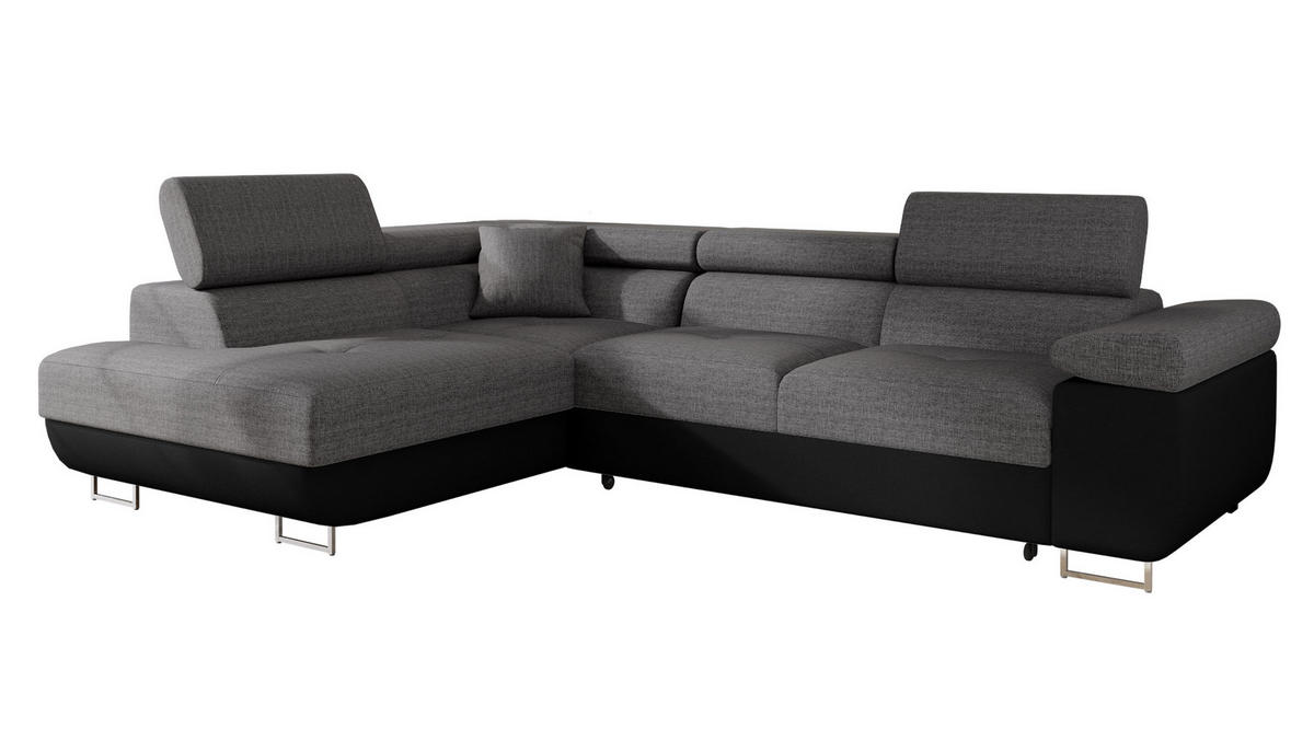 ECKSOFA Torezio, Seite: Links - Graphitfarben, Holz/Textil (274/203cm) - MIRJAN24