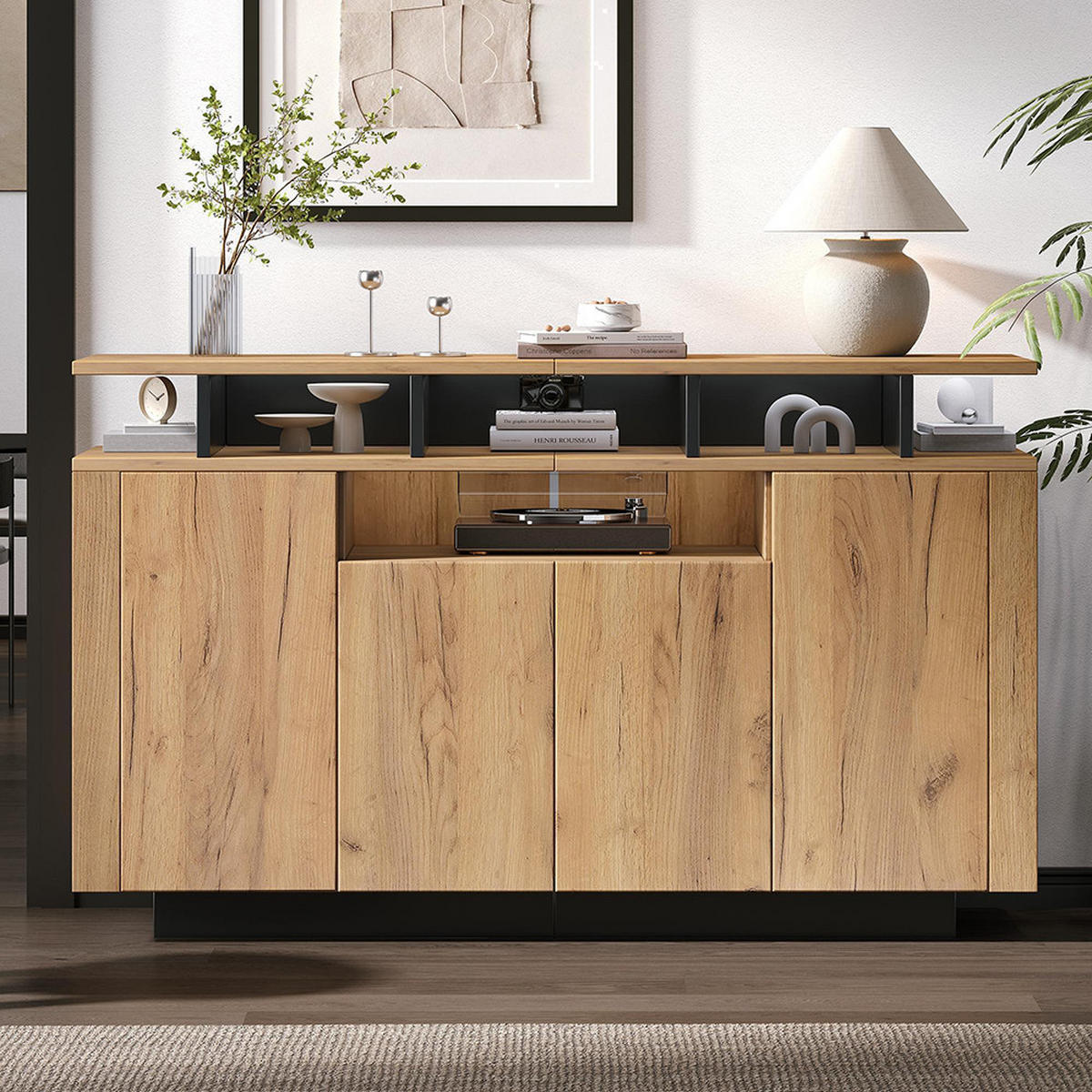 SIDEBOARD B120/T40/H85cm,Natural - Naturfarben, Holz (40/85/120cm) - KOMHTOM