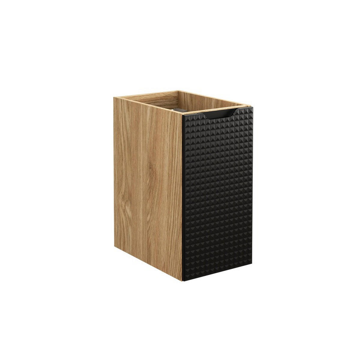 BADMÖBEL-SET 5 Teile - Luxor Black L BM108 in Schwarz/Geölte Eiche - Eichefarben/Schwarz, Holz (90/170/46cm)