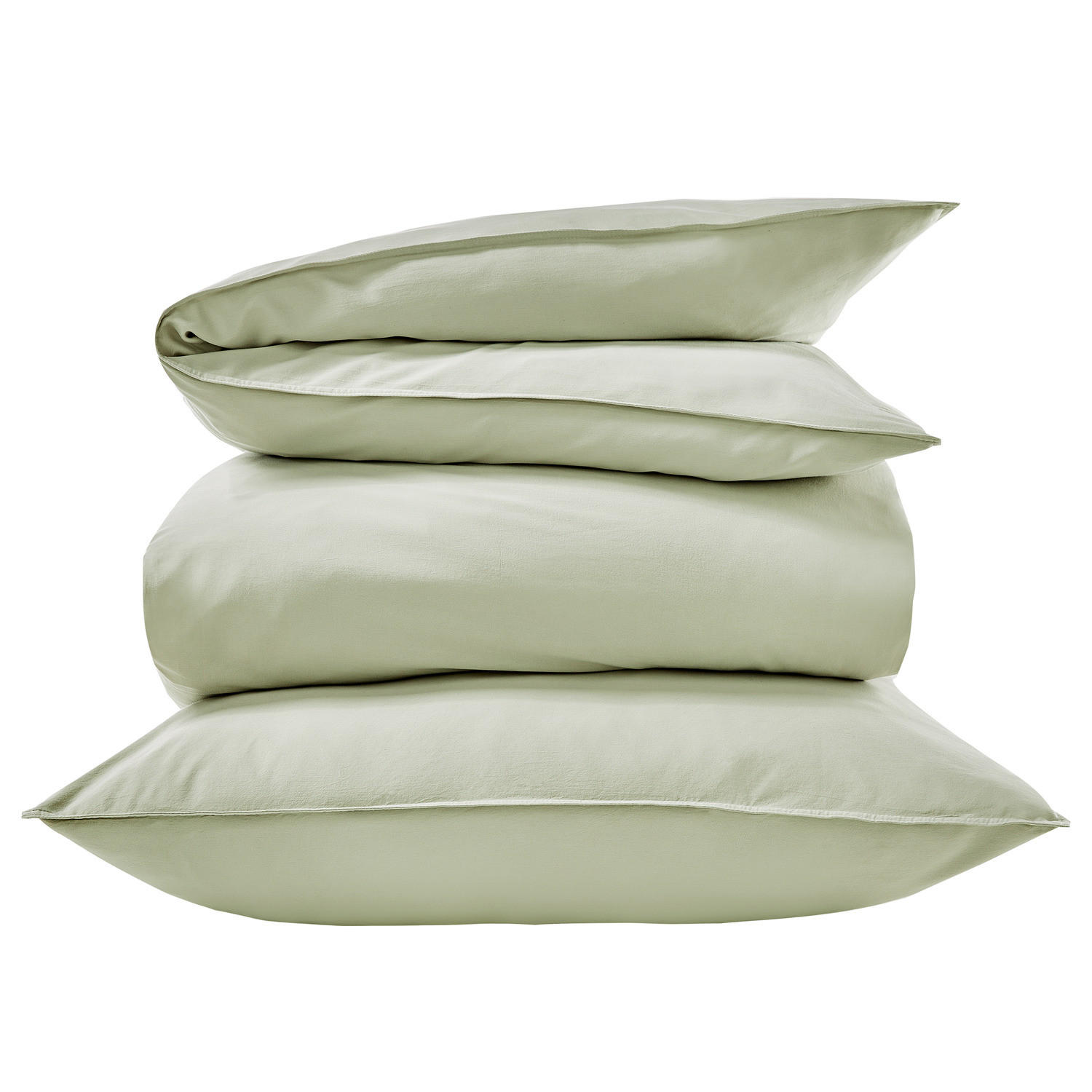 MAKOSATIN BETTWÄSCHE Nightlife Deluxe aus Baumwolle 155 x 220 cm - Salbeigrün, Textil (135/200cm) - Butlers