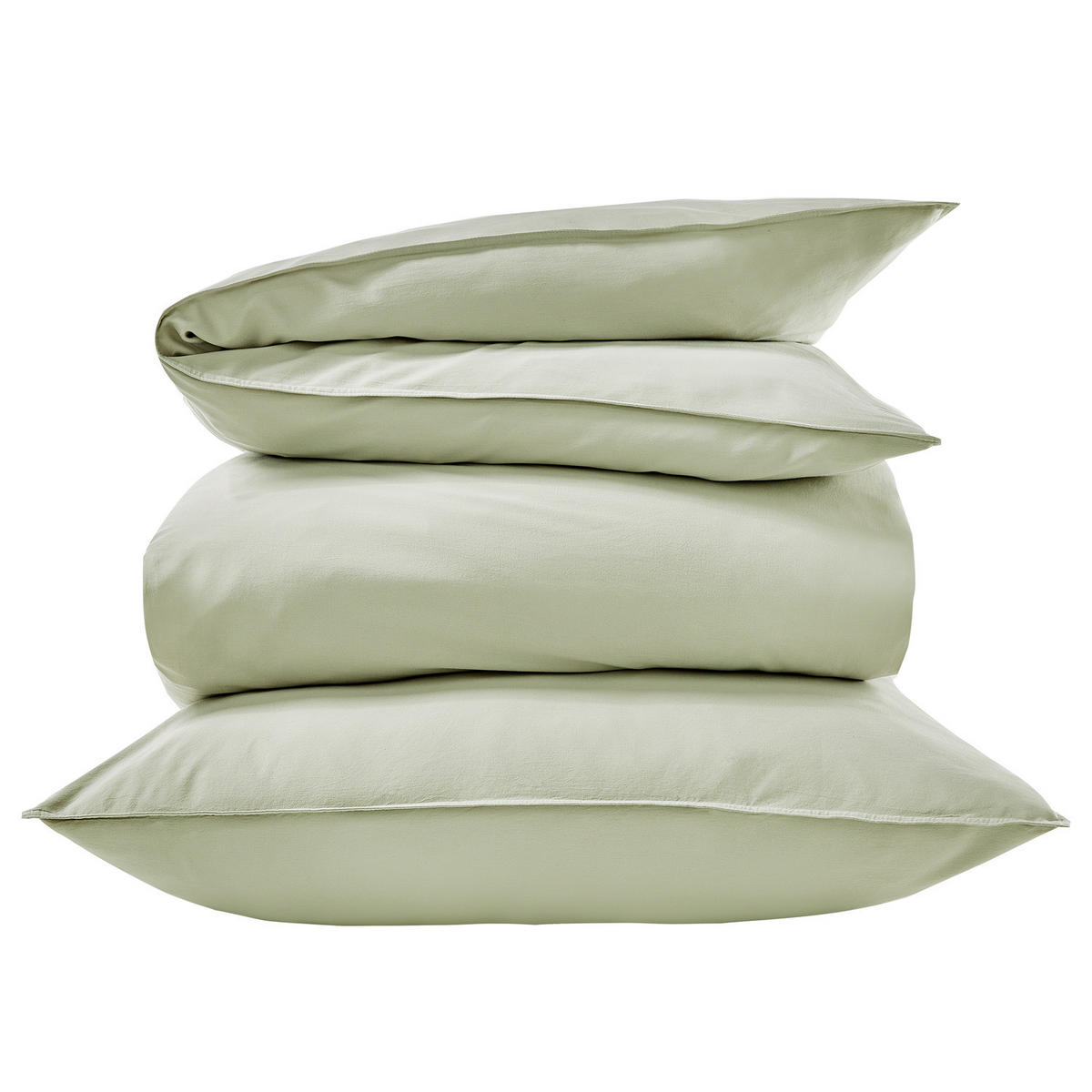 MAKOSATIN BETTWÄSCHE Nightlife Deluxe aus Baumwolle 155 x 220 cm - Salbeigrün, Textil (135/200cm) - Butlers