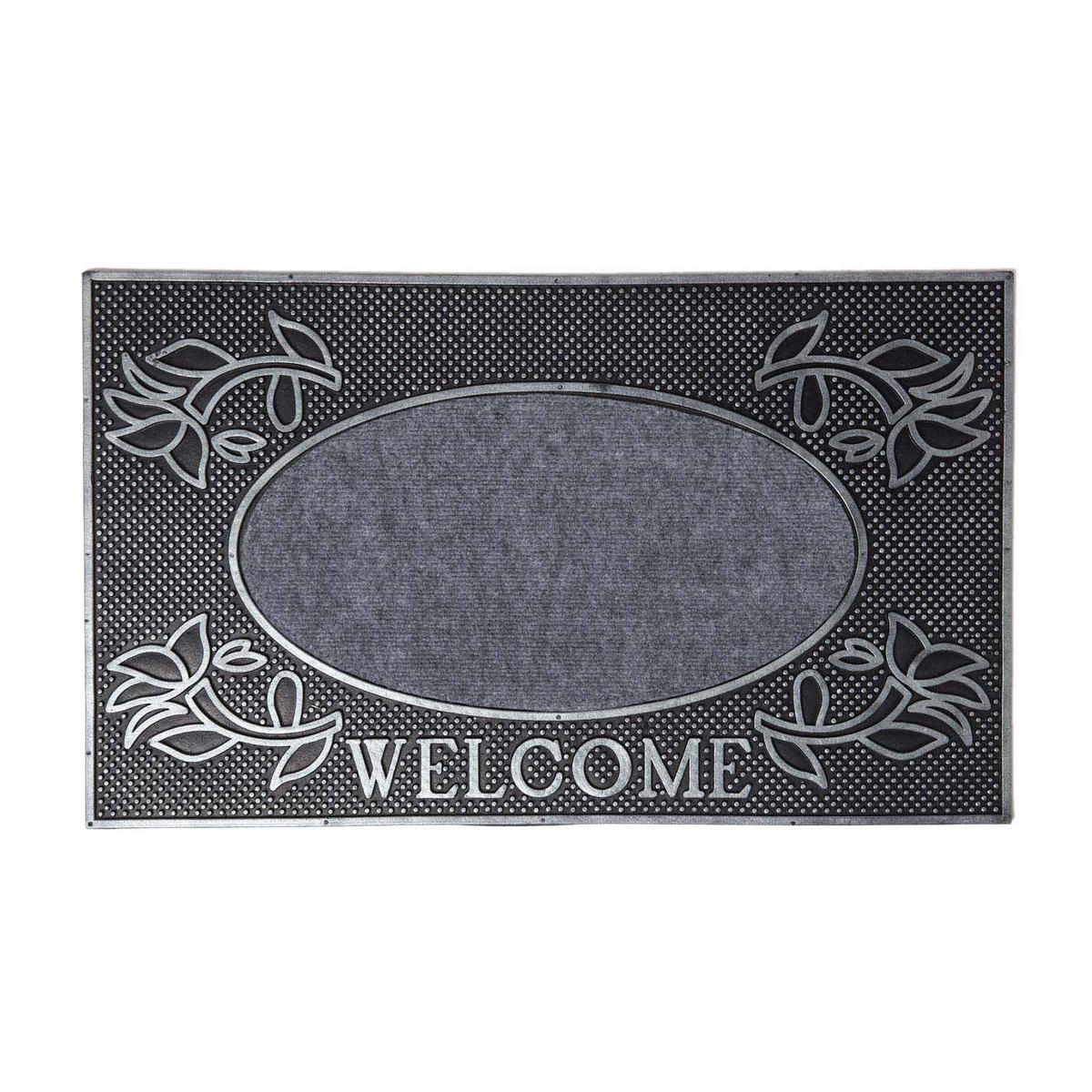 FUSSMATTE Welcome silber-grau 45/75 cm - Grau, Naturmaterialien (45/75cm) - Homescapes