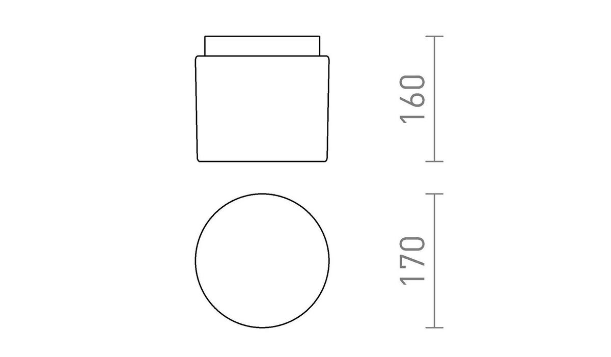 DECKENLEUCHTE ARANA R 17 Opalglas 11 W IP44 - Chromfarben, Glas (17/17/175cm) - Rendl