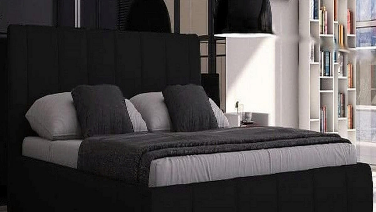POLSTERBETT Luna 160 Schwarz - Schwarz, Leder (160/200cm) - Sedex