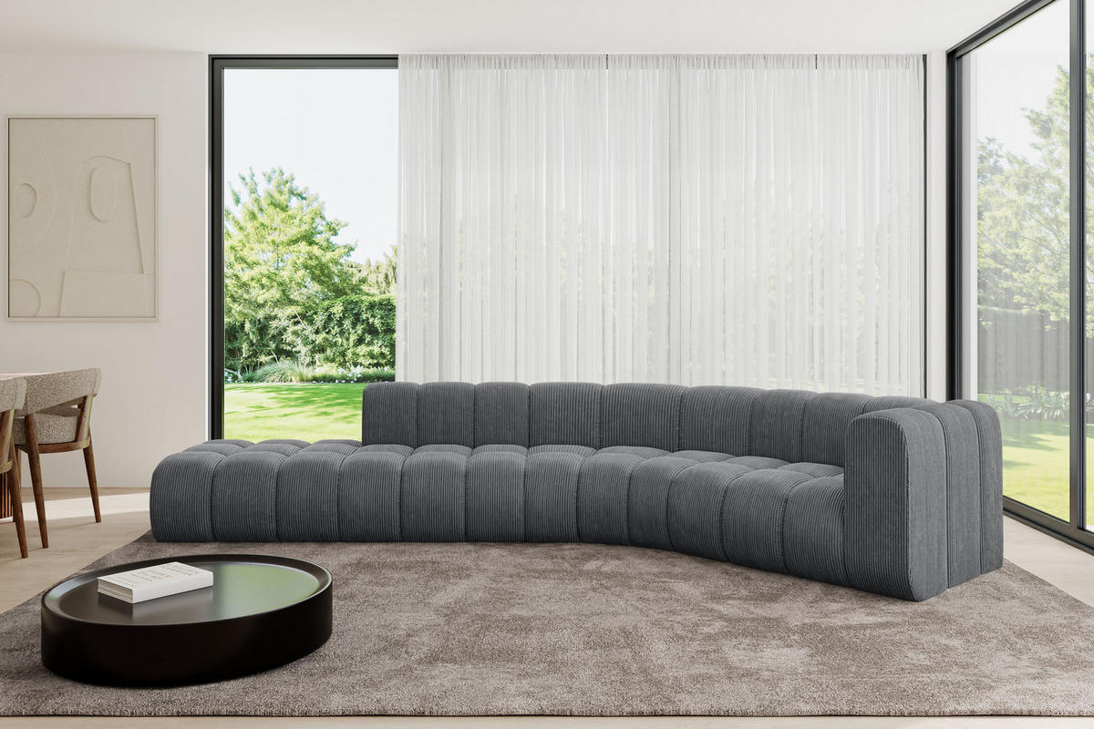 ECKSOFA modulares Sofa Tilmo-L1 - 399x194x70 cm Dunkelgrau - Dunkelgrau, Holzwerkstoff/Textil (399/194cm) - ALTDECOR