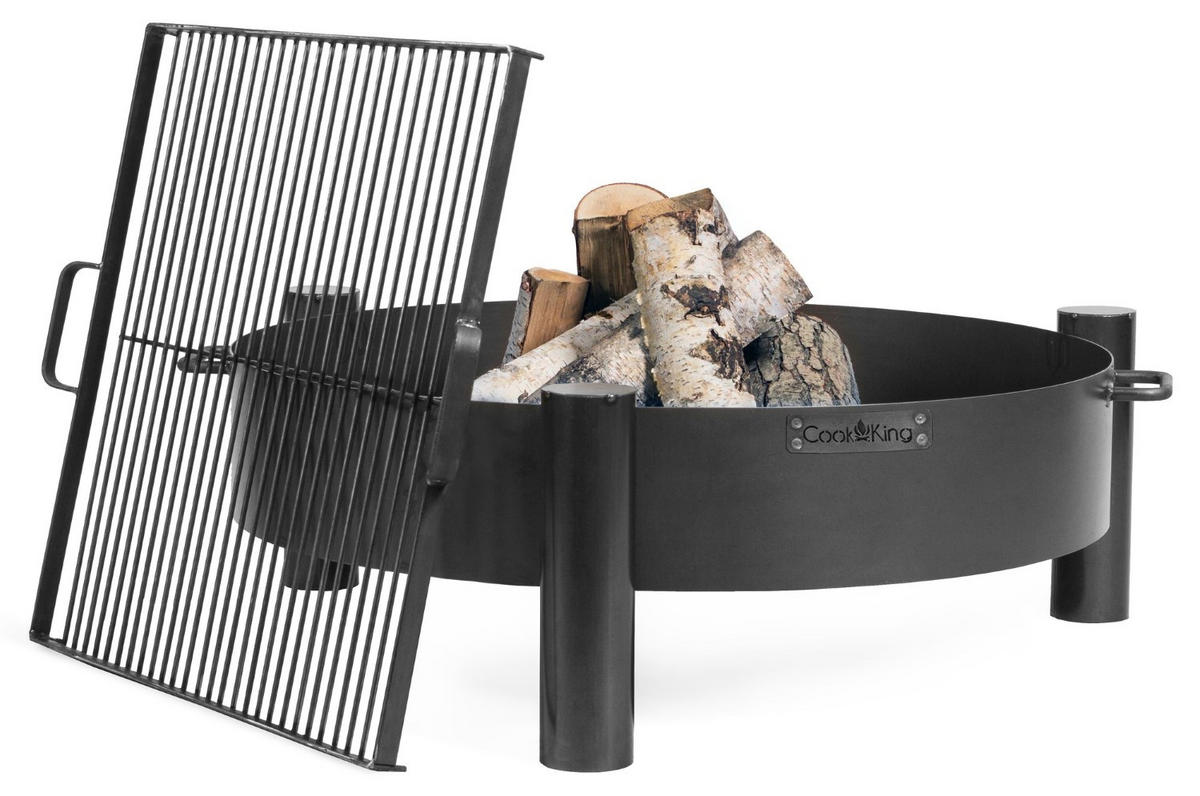 FEUERSCHALE Minnesota Stahl rund Ø 60 cm - Schwarz, Metall (60/30/60cm) - Mr. Deko