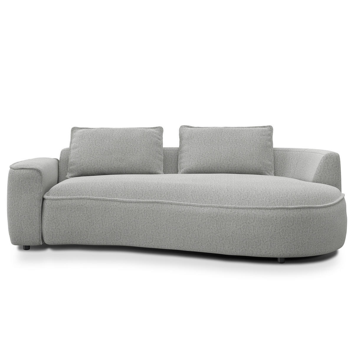 2,5-SITZER SOFA - Hellgrau/Schwarz, Kunststoff/Textil (217/82/146cm) - home24