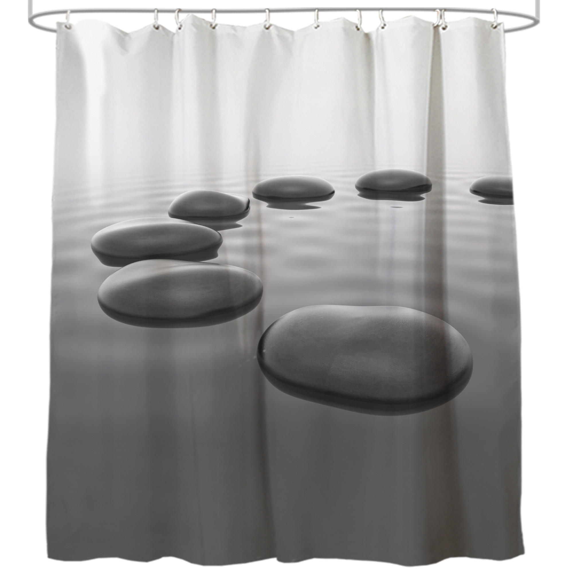 DUSCHVORHANG Black Stones 180 x 200 cm - Grau, Textil (180/200cm) - Sanilo