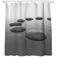 DUSCHVORHANG Black Stones 180 x 200 cm - Grau, Textil (180/200cm) - Sanilo