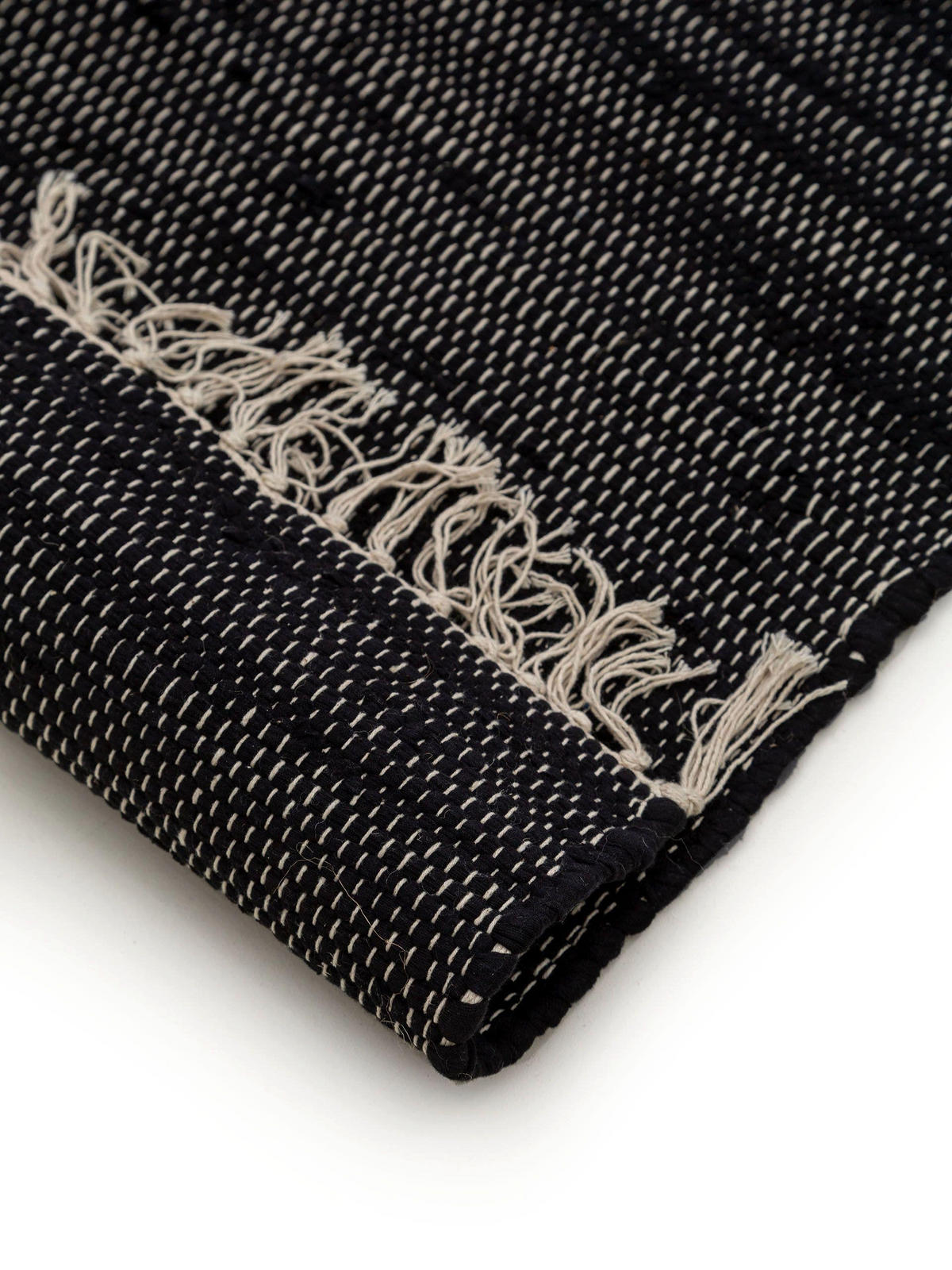 TEPPICH aus recyceltem Material Tom Schwarz 80x150 cm - Schwarz, Textil (80/150cm) - benuta Pop